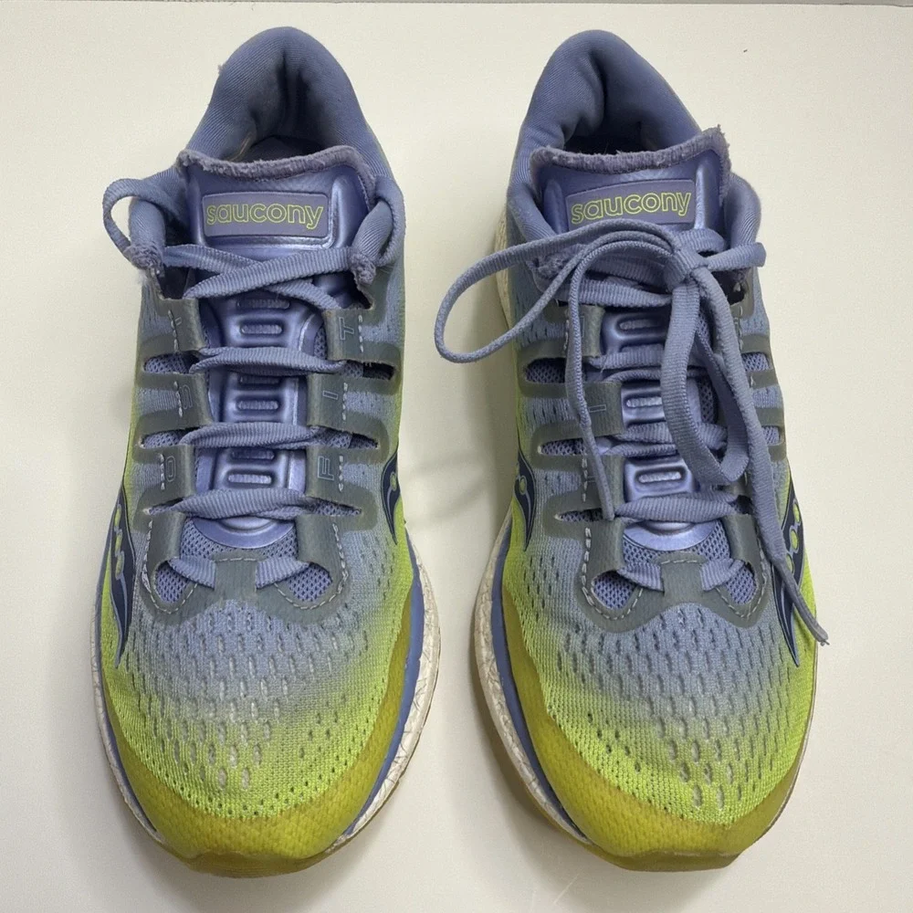 Saucony Everun Freedom ISO Women's 7 Running Shoes Purple Citron Preowned